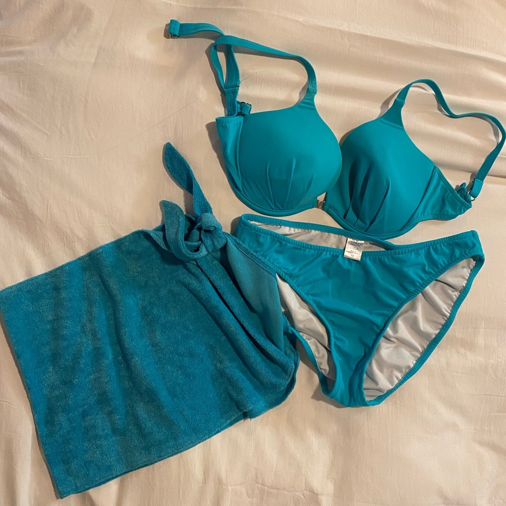 VENUS Blue Bikini Set with Swim Skirt